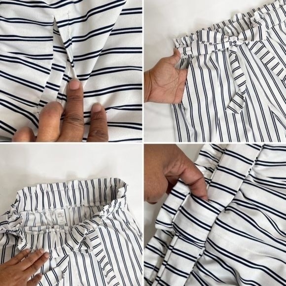 Women Pants Medium Striped Polyester Tie waist ruffles Urban Heritage - Picture 10 of 13
